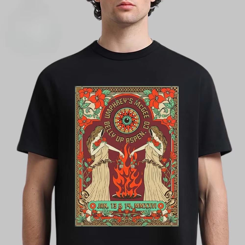 Umphreys Mcgee Chicago Tour Graphic Tee Psychedelic Rock Streetwear Casual Unisex Top For Unisex Unisex