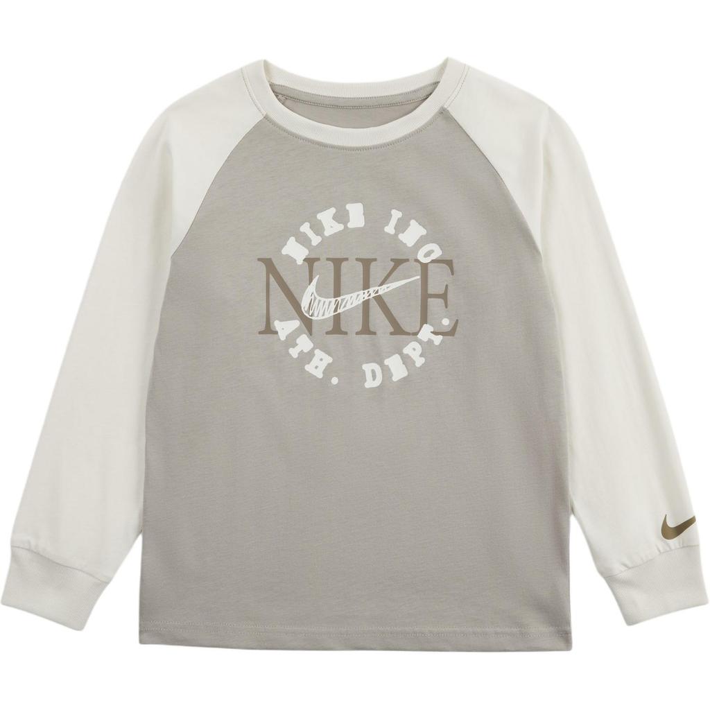 Nike Heritage T-Shirt Redux Round Neck Fashion Pullover Long Sleeve Kids tops University-Grey II3715-009