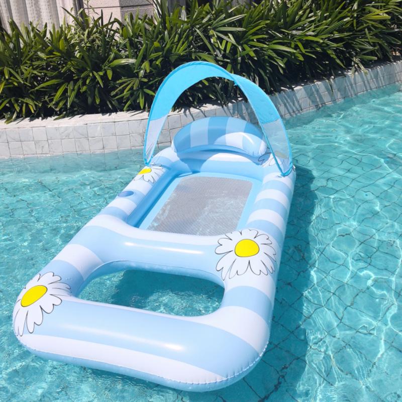Inflatable Floating Hammock with Armrests & Backrest - Outdoor Mesh Recliner for Adults