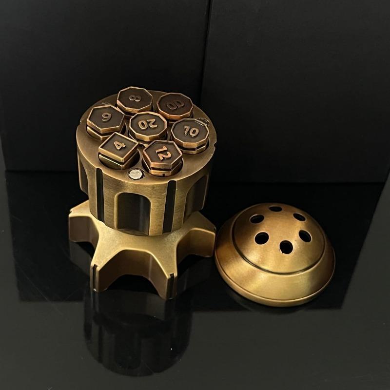 Набор из 7 металлических многогранных игральных костей с вращающимся револьверным — фото 15