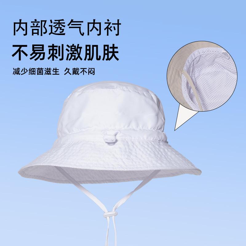 Barn enfärgad bucket hat sommar stor brätte UV-skydd solhatt söt baby mode mångsidig strandhatt