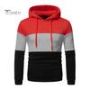Men Fall Winter Hoodie Colorblock Drawstring Long Sleeves Big Pocket Hooded Retro Thin Loose School Daily Wear Casual Sport Top