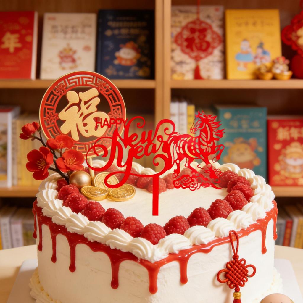 2026 Happy New Year Party Cake Toppers Gold Acrylic Merry Christmas Cake Topper For New Year's Eve Dessert Decorations 1PC