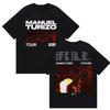 Rapper Manuel Turizo Tour 2025 Merch T Shirt Men's Women's Retro Style Gothic Short Sleeve T-shirt Hip Hop Clothing  Tops