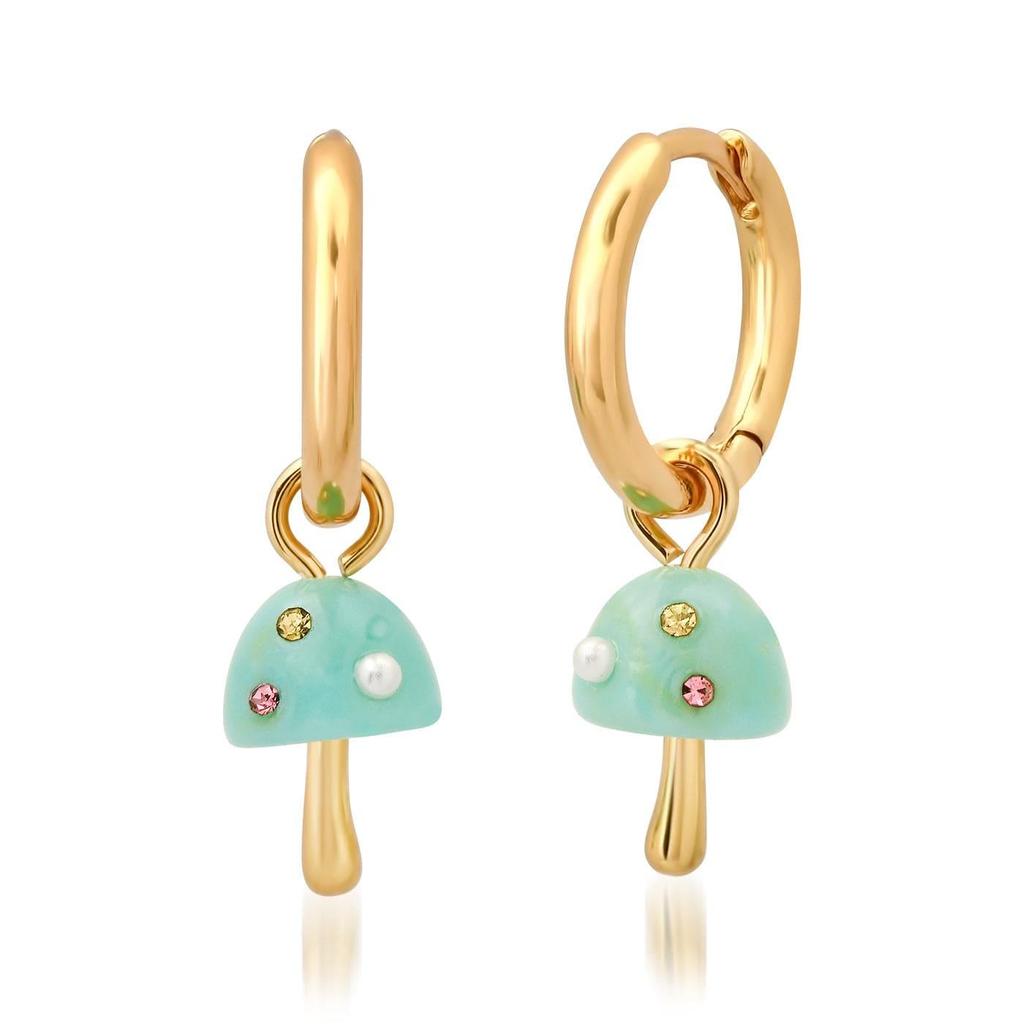 Stylish Women's Mushroom Pendant Necklace: Niche Design with Cute Clavicle Chain, 18K Gold-Plated Copper Lotus Seed Pod.