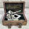 Brass Nautical Sextant Kelvin Hughes London Replica with Wooden Box