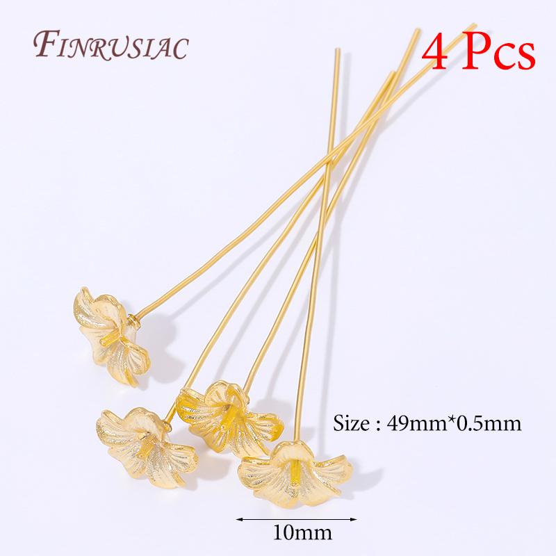 18K Gold Plated Head Pins DIY Earrings Findings,Brass Flower Head Pins For Jewelry Making Supplies Accessories