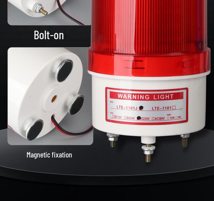 LTE-1101J LED Alarm: Flashing Strobe Light with Sound, 12V/24V/220V