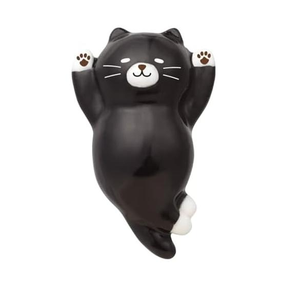 Decole Corporation Nekochill Relaxed Cat Chopstick Rest, Black MG-38953 Approx. W3 D5.5 H1.8