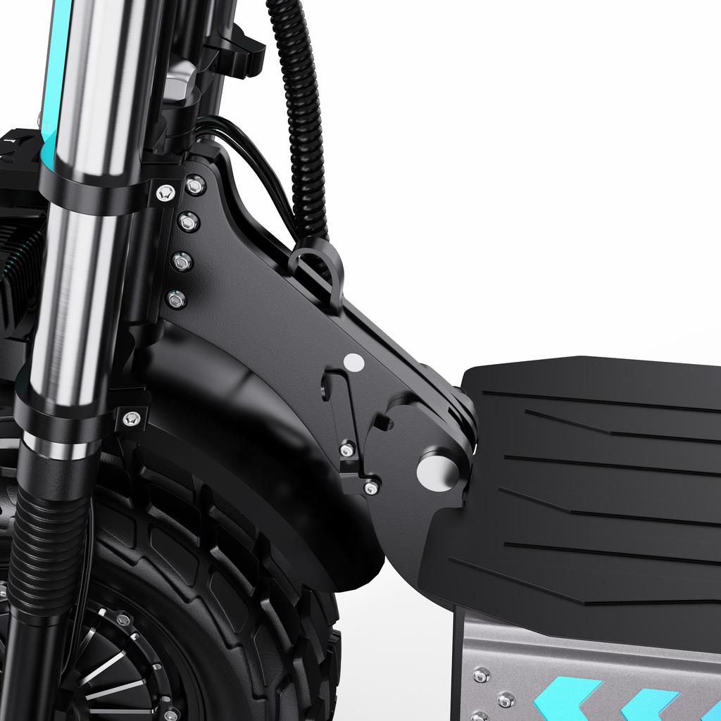 OOTD T90 noir gris double moteur puissance 60V31.2AH batterie pneu tout-terrain 13 pouces frein hydraulique avec bande lumineuse acrylique trottinette électrique ville tout-terrain
