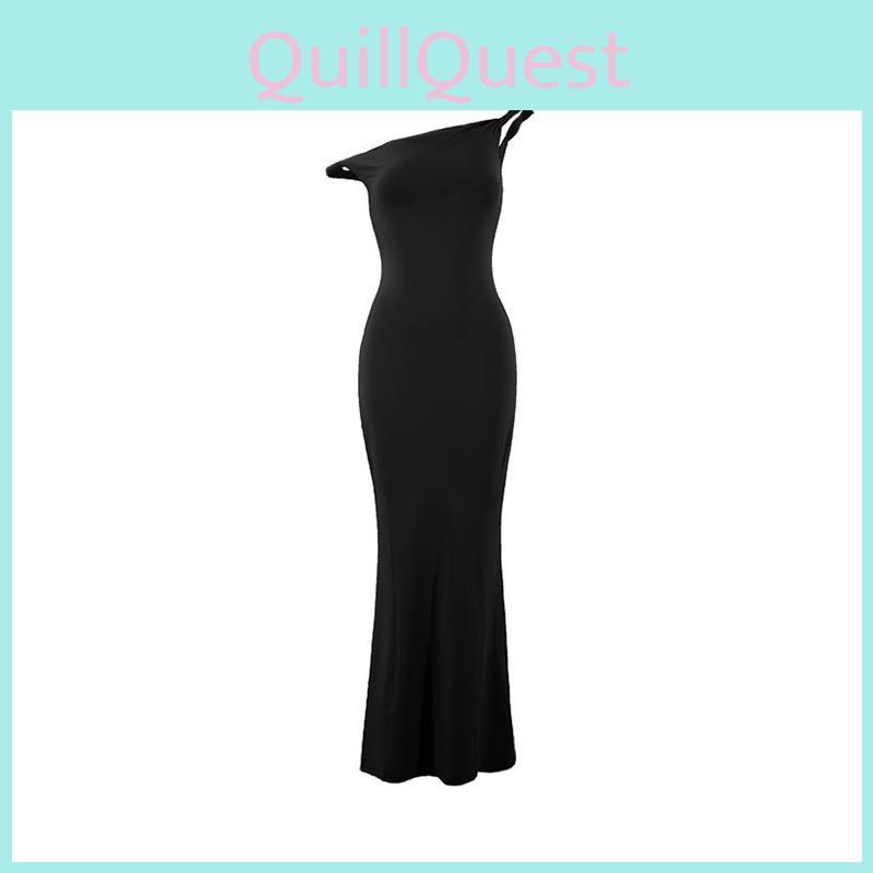Sexy Elegant Off Shoulder Bodycon Dress With Handcrafted Splicing For Evening And Party Wear