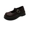 [Ushilai] French Mary Jane Small Leather Shoes for Women's Winter 2025 New Thick-soled Japanese Shallow-mouth Loafers