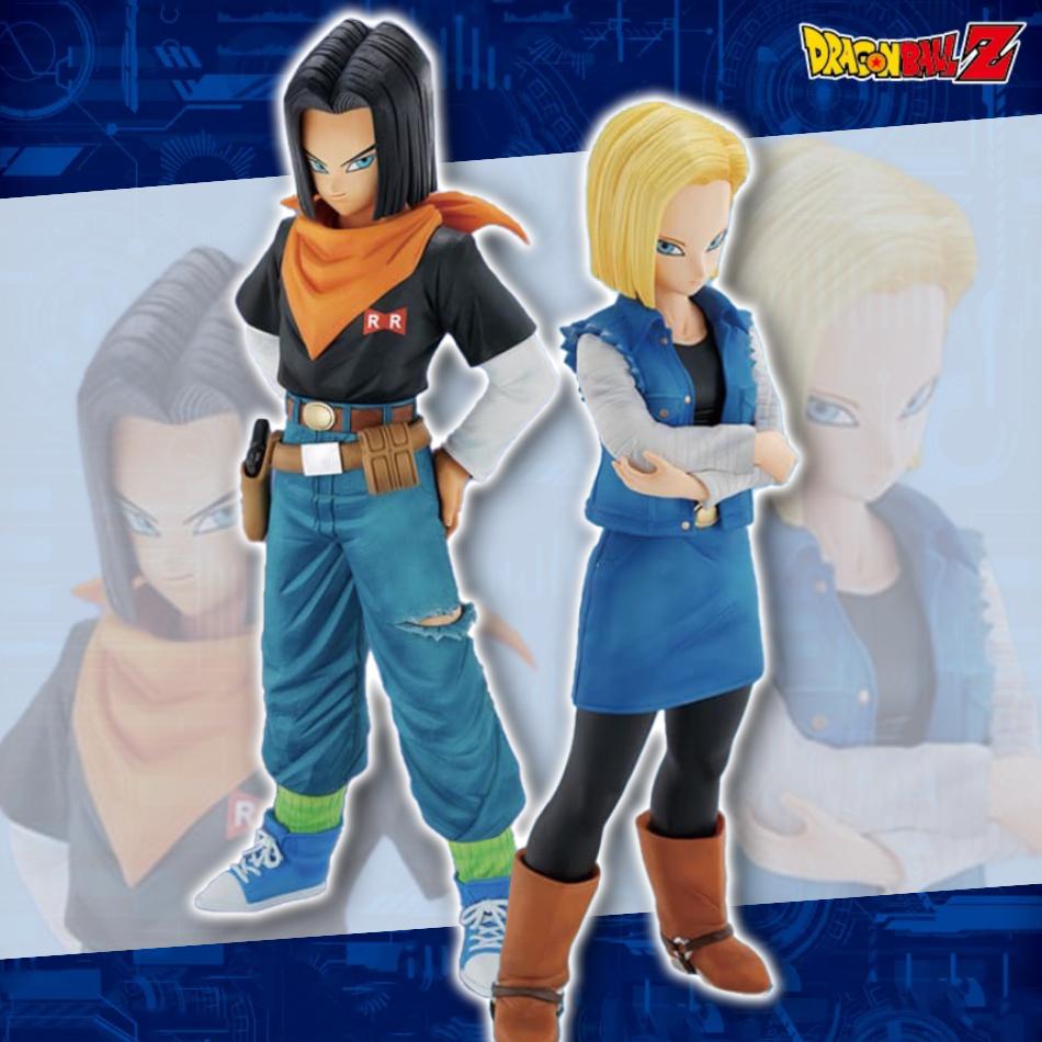 24CM Dragon Ball Z Android 17 und 18 Anime Figur Android 18 PVC Actionfiguren Sammlerfigur Spielzeug für Kinder Weihnachtsgeschenke