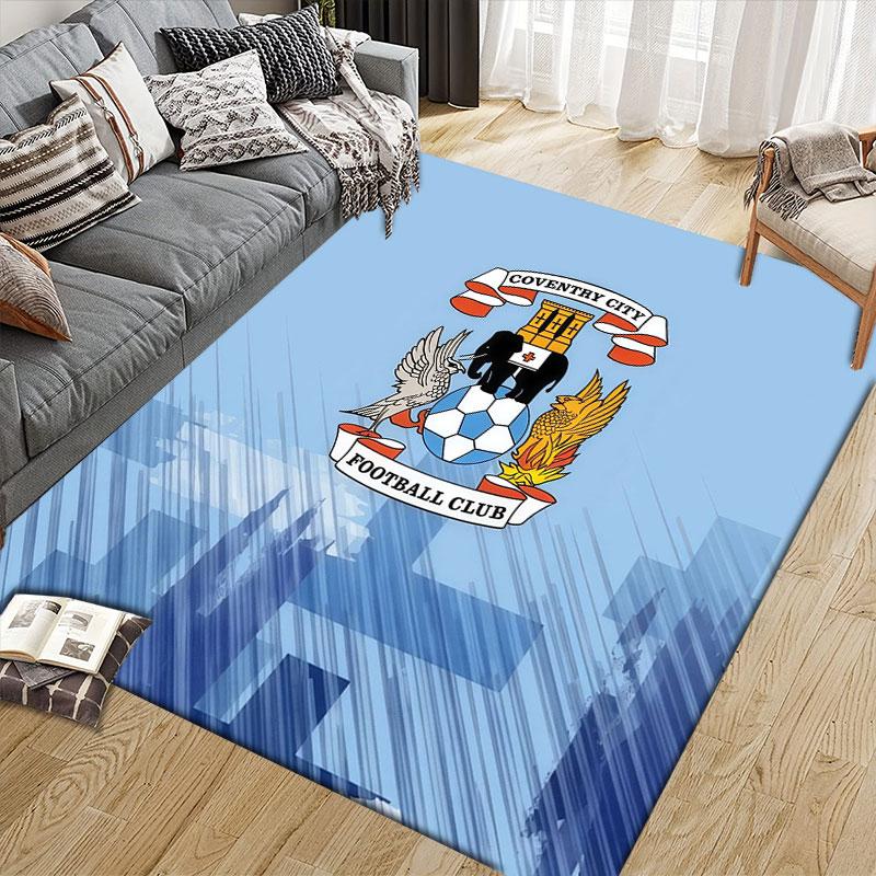 Coventry City Flannel Printed Carpet, Home Sofa Decoration for Living Room & Bedroom, Non‑Slip Play Flannel Floor Mat for Game Room