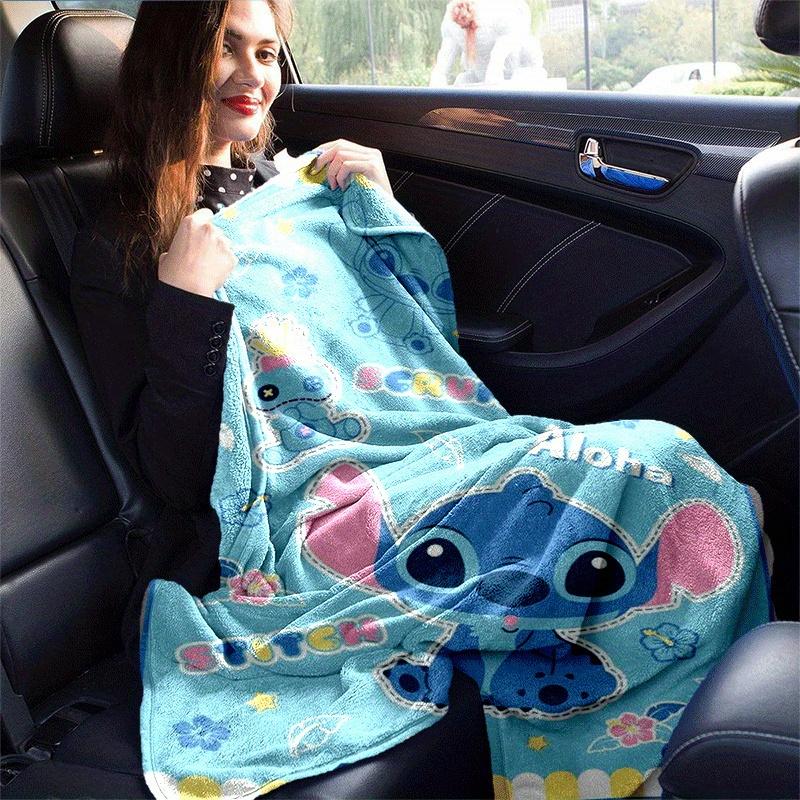 1pc Cute Stitch Printing Blanket - Soft, All-Season Throw for Living Room, Bedroom,Personalized Gift with Adorable Cartoon Design
