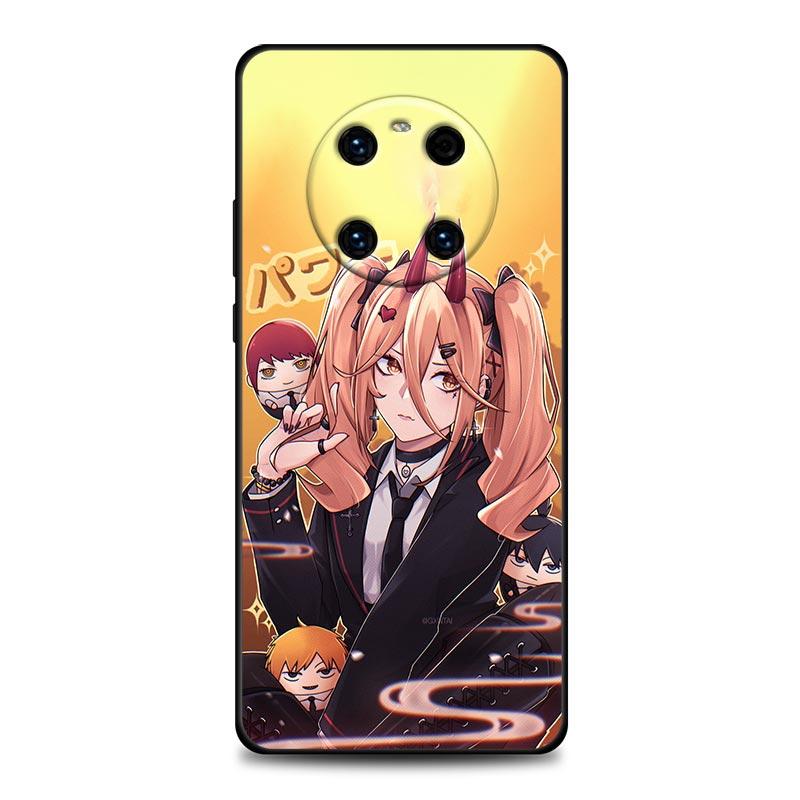 Pouzdro na telefon s motivem motorové pily, muže a dívky, anime, pro Huawei Mate 10 20 40 40Rs Y6 Y7 Y7a Y8s Y8p Y9a Enjoy 20e 2019 Lite Pro Plus, černé