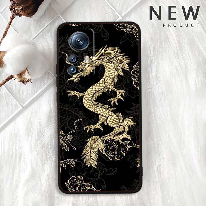 Anime Dragon Design For Xiaomi Mi 15 14 13 13T 12 12T 12S 11 11i 11T Pro Ultra Lite 5G Black Soft Phone Case
