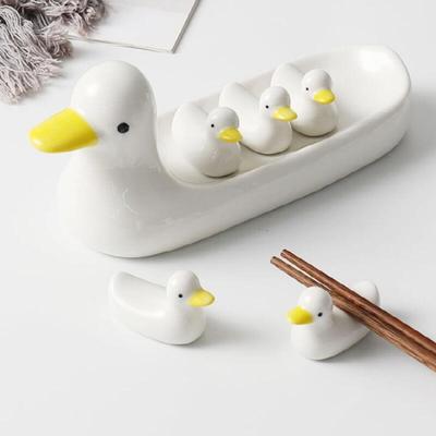 Duck Family Ceramic Spoon Holder Set of 6