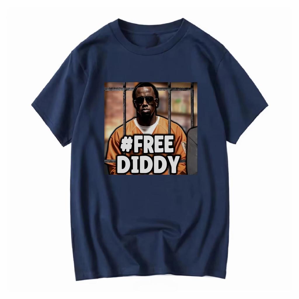 Kostenloses Diddy T-Shirt Freediddy P Rapper Vintage gewaschen Unisex Designer Kleidung Mode Grafik Vielseitig Stilvoll Gedehnt