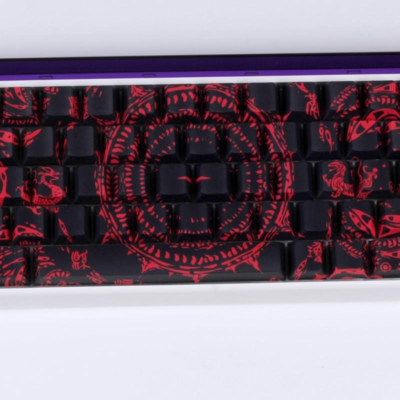 Side Printed Keycaps Intricate Pattern Theme for 60% 68% Mechanical Keyboards Heat Sublimation Printing