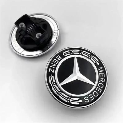 For Mercedes Benz Car Metal 57mm Flat Hood Emblem Front Badge Logo For Mercedes Benz AMG W212 W213 W205 W177 W247 W176 CLS CLA C