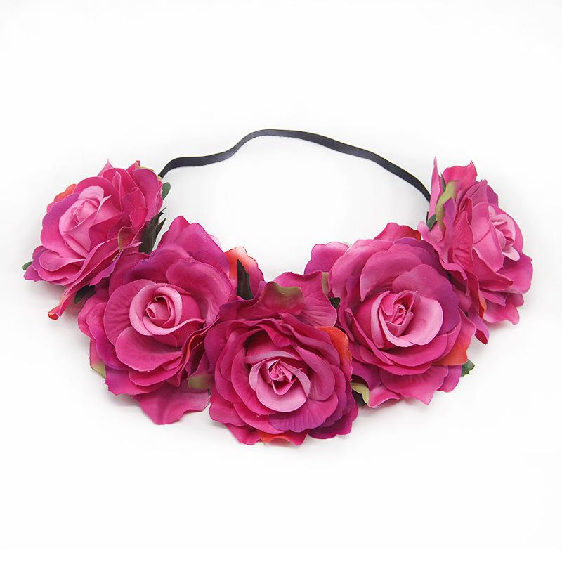Europäisches & Amerikanisches Braut Urlaubs Rosen Girlande Stirnband für Weihnachten, Karneval, Maskenball