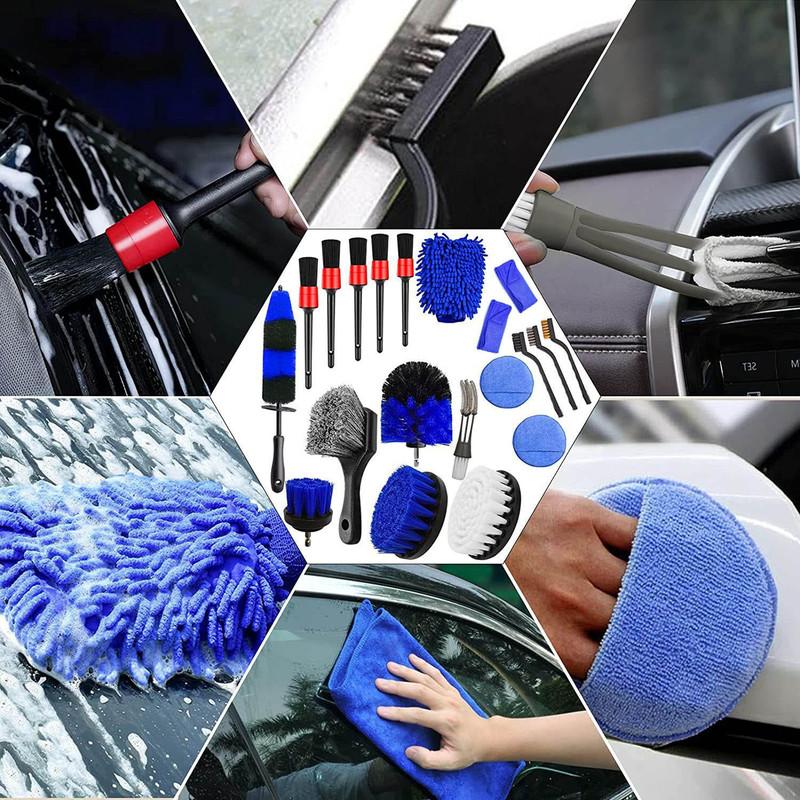 Car Cleaning Brush Set Air Conditioning Outlet Gap Dust Brush Wheel Hub Multi-Function Cleaning Combination Cleaning Tool