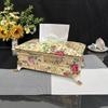 European style ceramic tissue box full of flowers, living room coffee table, table, paper drawer, high-end storage box, home res