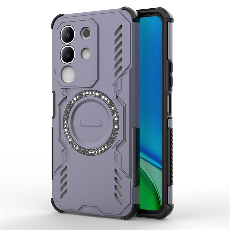 For Vivo T4x Case For Vivo T4x 5G Funda Shockproof Anti-knock Magnetic Adsorption Wireless Charge Back Cover For Vivo T4x Case