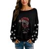 Womens  Fall Sweaters Long Sleeve Print Tops Pullover Sweaters Loose Dressy Casual Basic Clothes