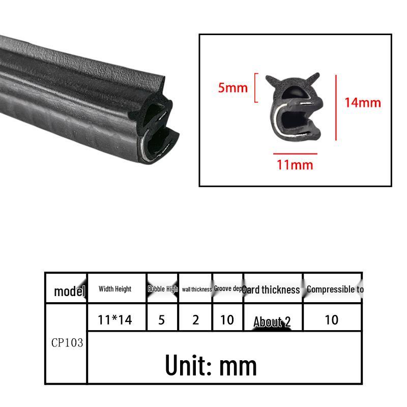 High-Temperature Resistant U-Shaped Rubber Sealing Strip for Dustproofing Electrical Cabinets and Car Doors