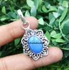 Chalcedony Gemstone 925 Sterling Silver Plated Boho Pendant FPD-P78
