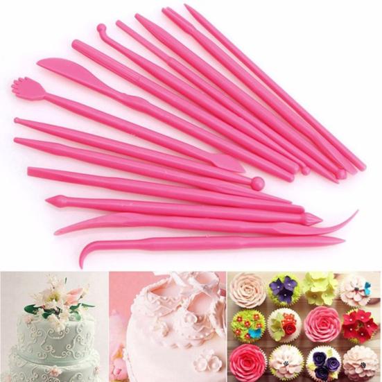 14Pcs Fondant Cake Decorating Carve Pen Flower Modeling Baking DIY Sculpt Tools