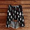 Women's Round Neck Lightweight Sweater Casual Long Sleeve Christmas Print Knit Pullover.