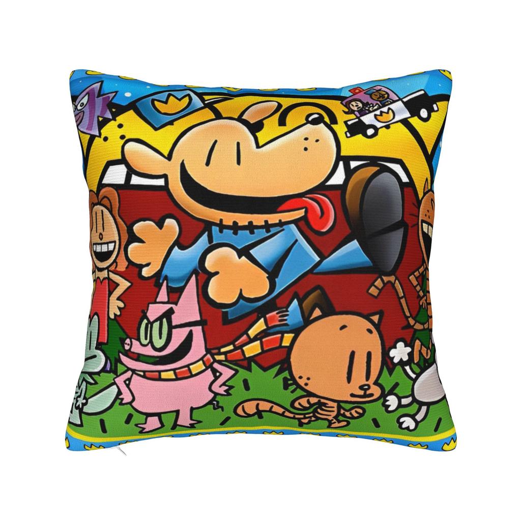 Dog Man Dogman Movie Comic Square Pillow Cases Cartoon Cushion Cover Creative Zippered Decorative Pillowcase for Sofa 40x40cm