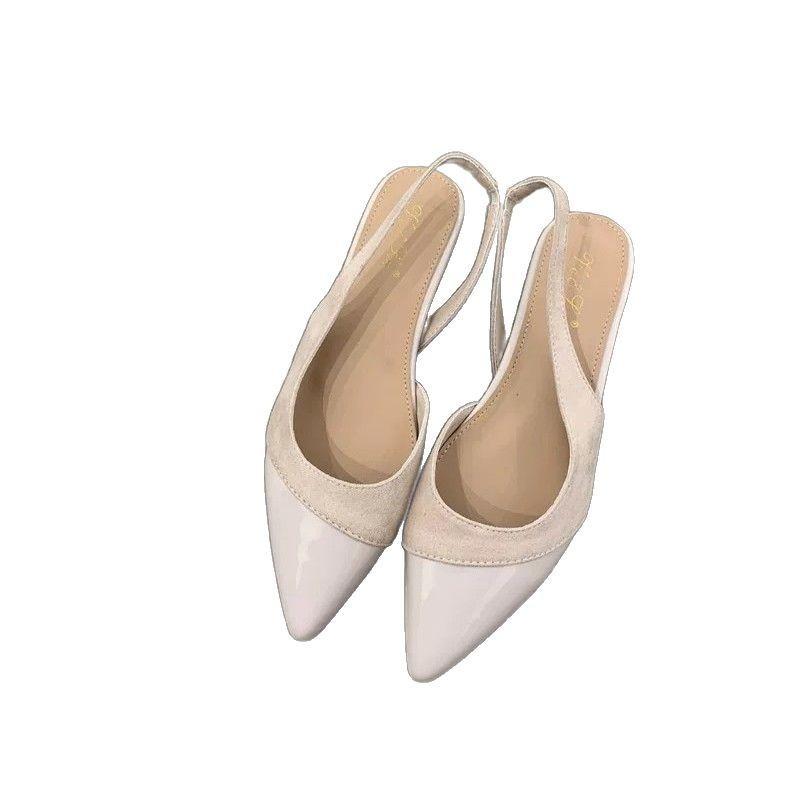 Gentle Fairy Wedge Heels Single Shoes 2025 New French Temperament Elegant Suede Pointed Head Shallow Mouth Rear Empty Commuter Shoes