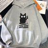 Long Sleeves Printed Funny Cat Men's Women's Hoodies Casual Breathable Clothing Loose Oversize Simple Couple's Top