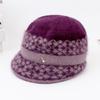 Ladies Autumn Winter Plus Fleece Pot Hat Middle-Aged and Elderly Warm Knitted Hat and Scarf Set Light Purple Single Cap