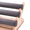 Luxurious Velvet Bracelet Display Stand with Wood Base - Elegant Jewelry Organizer for Dresser or