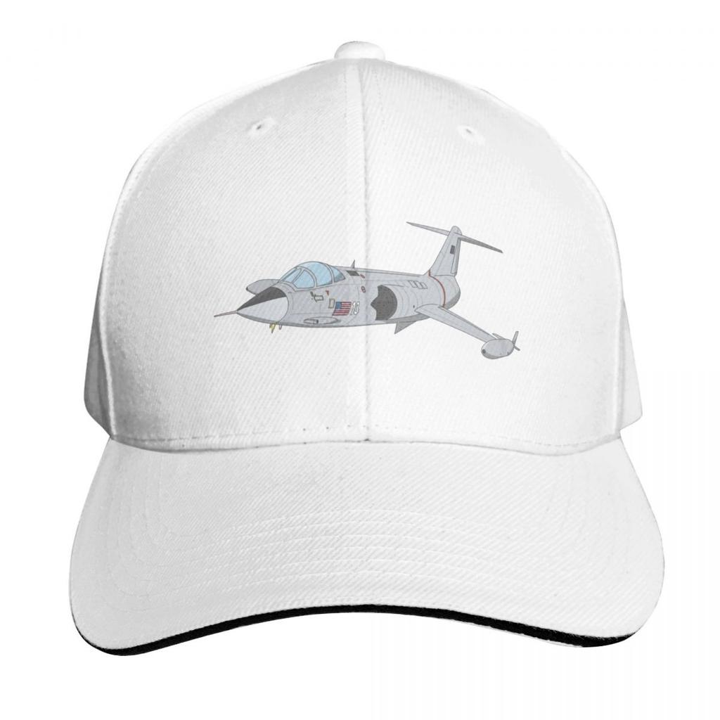 F Starfighter Aircraft Illustration Baseball Cap Summer Beach Travel Streetwear Hip Hop Trendy Vintage Retro Embroidered
