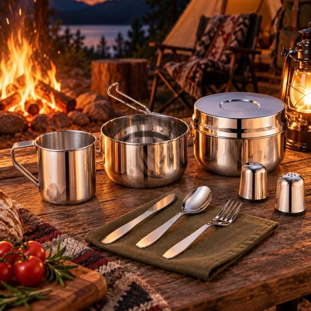 KINGHOFF KH-2060 Camping Cookware Set with Utensils