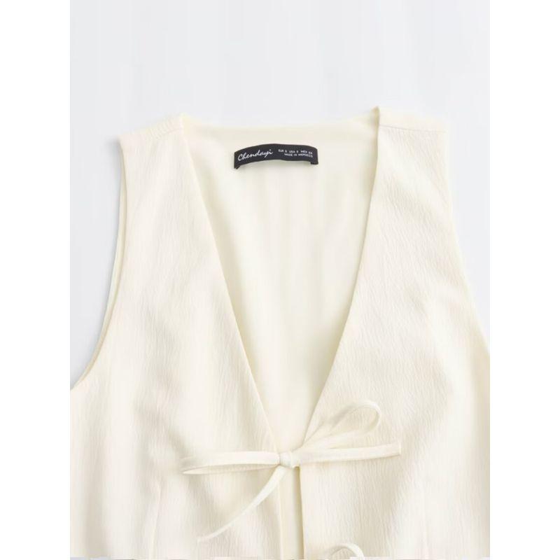 Kaslead New Arrival Women's Clothing Fashion Style Fashion Casual Bowknot Decoration Stretch Tops 3067041