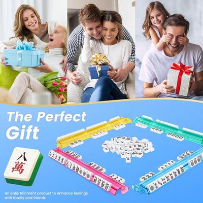 4 Stück Mahjong-Ständer mit Schieber Schwerlast Tragbar Multifunktional Amerikanischer Mahjongg Fliesenhalter Schiebleiste Mahjong-Zubehör