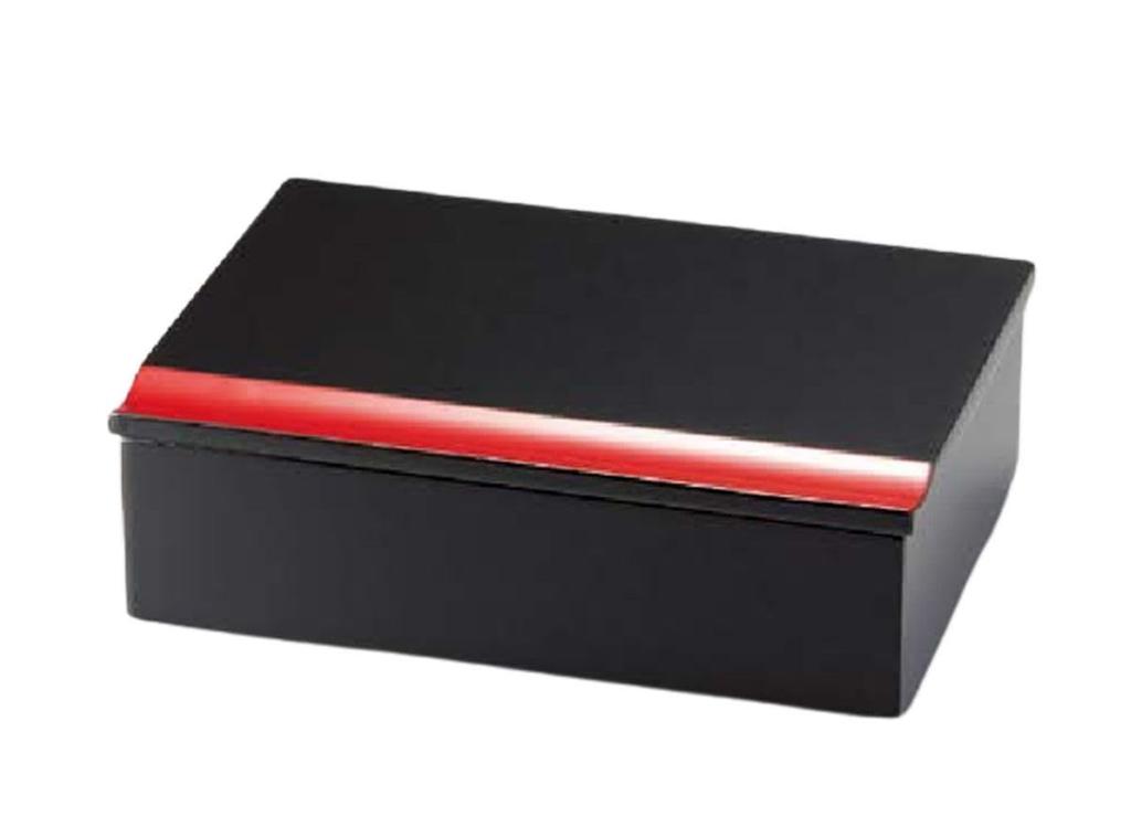 Picnic Bento Box Made In Japan Wooden Takumiju Black Inside Red Lacquer Osechi J-kitchens (Bento Box) (1 Set) 21.5cm Hand-painted