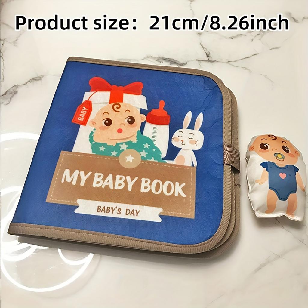 Baby's Day Cloth Book For Children, With Illustrations Of Parenting Scenes And Animals, Develops Skills And Parent-child Relationships.