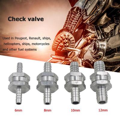 Aluminum Fuel Non Return Check Valve Motorcycle Fuel System Accesory 6/8/10/12mm