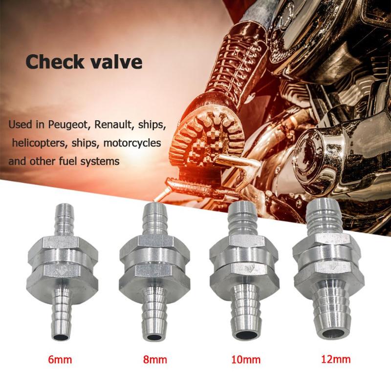 Aluminum Fuel Non Return Check Valve Motorcycle Fuel System Accesory 6/8/10/12mm