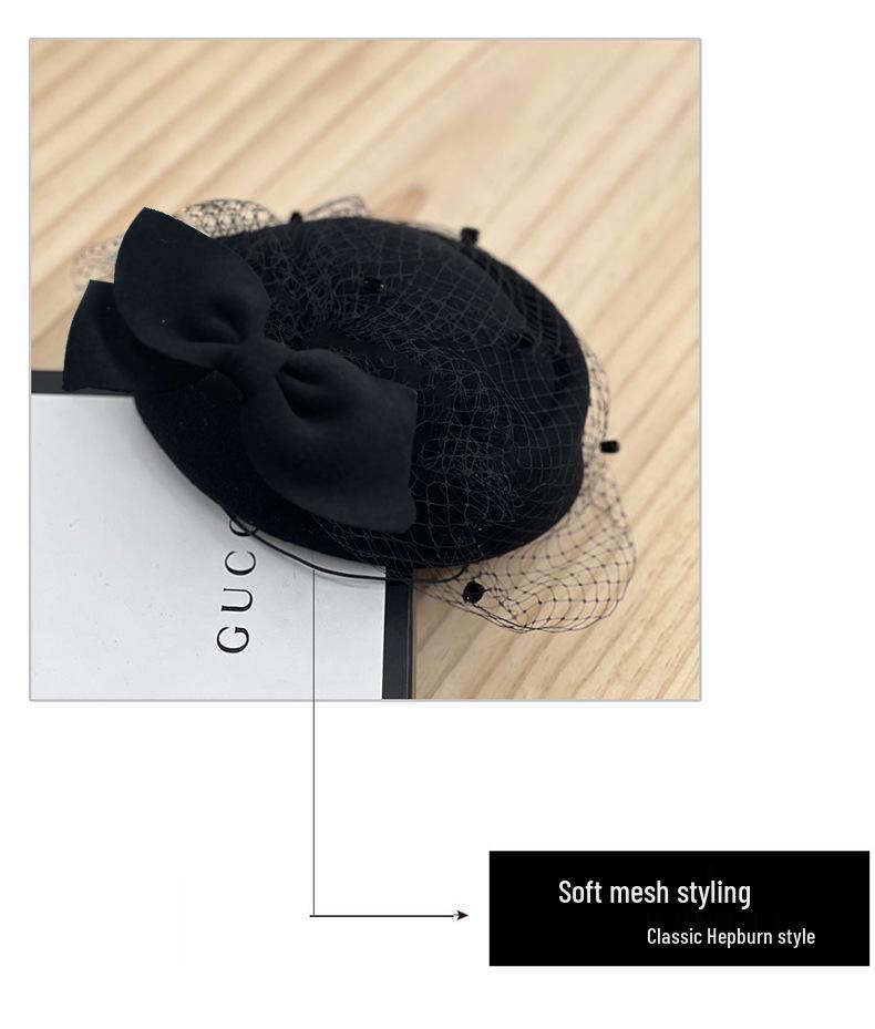 High-End Women's Fedora Hat: Autumn/Winter Bow Mesh Wool, Korean Stewardess & British Style