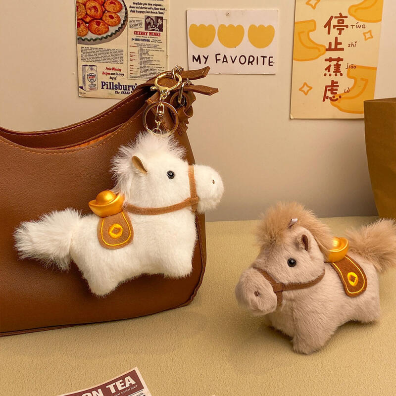 Year of the Red Horse Horse Zodiac Pony Saddle Doll Lucky Keychain