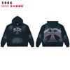 Mens American Style Hooded Sweatshirt Zip-Up Heavy-Duty Washed Streetwear Top